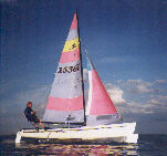 Hobie 18 Einhand im Trapez